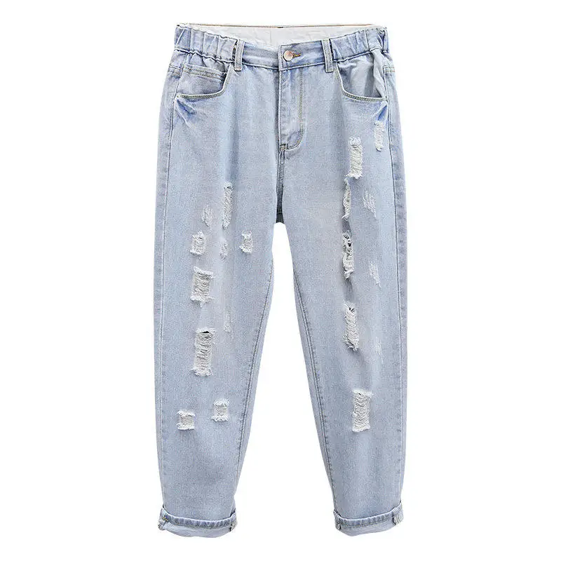 Ripped Hole For Woman Jeans Loose Vintage Denim Harem Pants Femme Pantalon Casual Streetwear Large Size Mom Jeans 4XL 5XL Q3379
Ripped Hole For Woman Jeans Loose Vintage Denim Harem Pants Femme Pantalon Casual Streetwear Large Size Mom Jeans 4XL 5XL Q3379