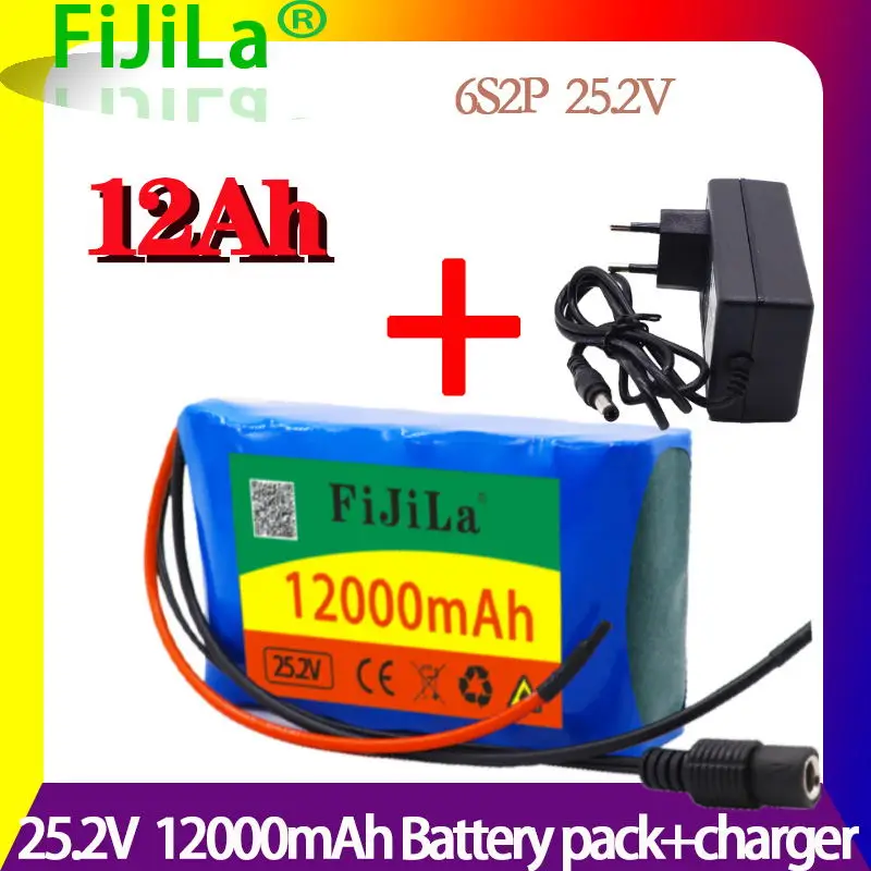 6s2p 25.2V 12Ah 18650 Lithium-ion Battery Pack 25.2v 12000mAh Electric Bicycle Moped Lithium-ion Battery Pack with BMS + Charger
6s2p 25.2V 12Ah 18650 Lithium-ion Battery Pack 25.2v 12000mAh Electric Bicycle Moped Lithium-ion Battery Pack with BMS + Charger