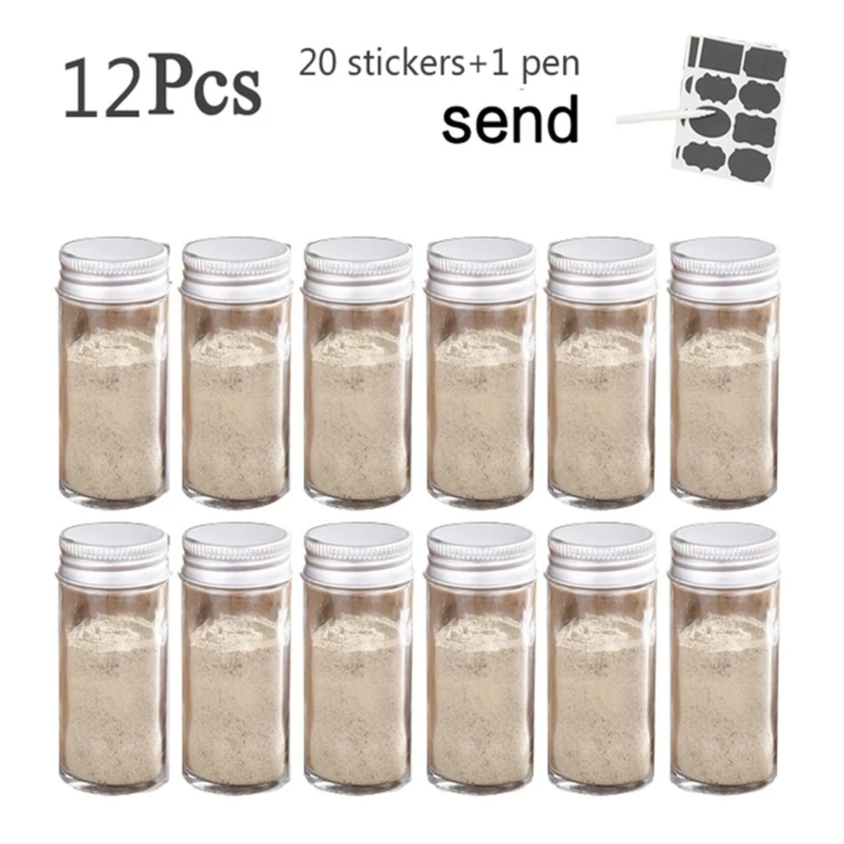 Kitchen 12/24PCS Glass Spice Jar Set Home Pepper Sugar Salt Storage Container Outdoor Portable Kitchenware Accessories With Lid
Kitchen 12/24PCS Glass Spice Jar Set Home Pepper Sugar Salt Storage Container Outdoor Portable Kitchenware Accessories With Lid