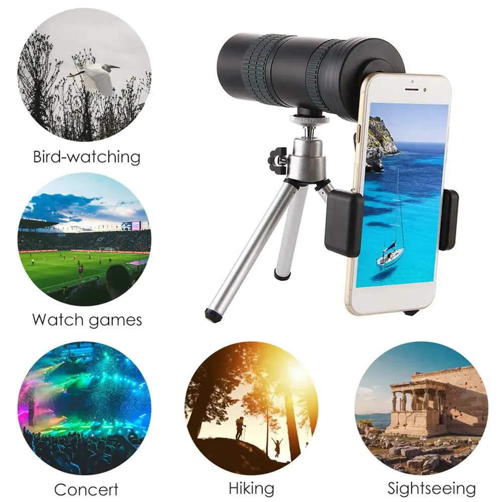 Super Telephoto Zoom Monocular Telescope 8-24X Portable Waterproof Monocular Binoculars for Beach Travel Mobile Cell Phone Lens 
Super Telephoto Zoom Monocular Telescope 8-24X Portable Waterproof Monocular Binoculars for Beach Travel Mobile Cell Phone Lens