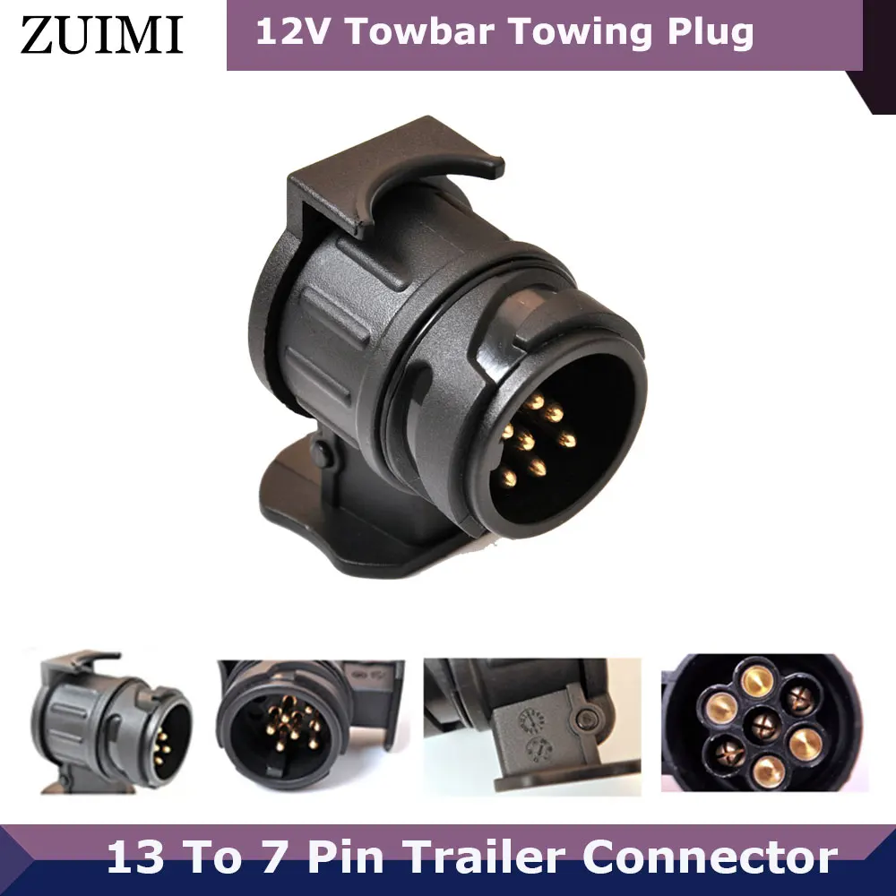 Durable 13 To 7 Pin Plug Adapter Trailer Connector 12V Towbar Towing Waterproof Plugs Socket Adapter Protect Connections New
Durable 13 To 7 Pin Plug Adapter Trailer Connector 12V Towbar Towing Waterproof Plugs Socket Adapter Protect Connections New