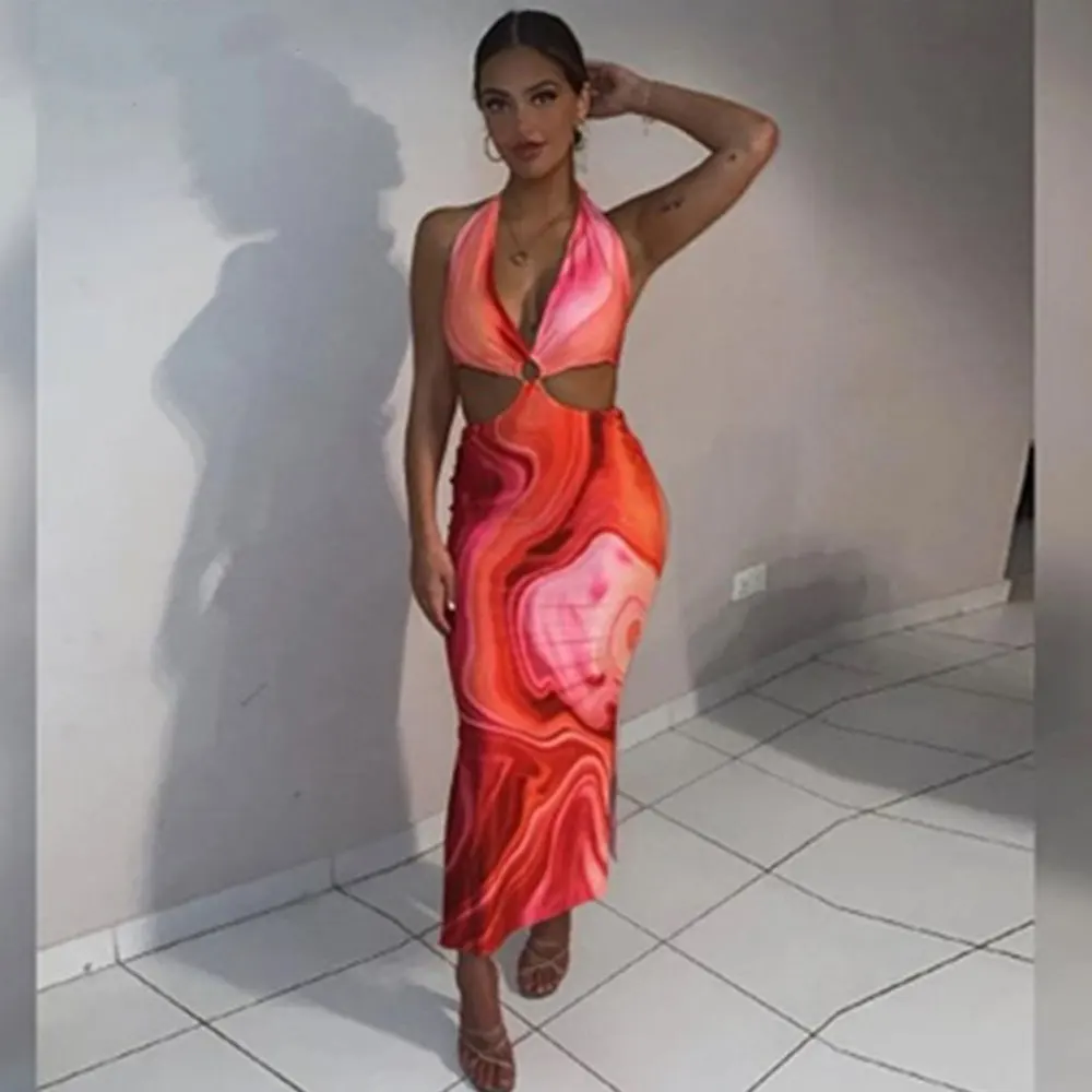Tie Dye Print Summer Women Dress Sexy Cut Out Halter Backless Robe Female Maxi Dresses 2021 Skinny Bodycon Party Club Wear
Tie Dye Print Summer Women Dress Sexy Cut Out Halter Backless Robe Female Maxi Dresses 2021 Skinny Bodycon Party Club Wear
