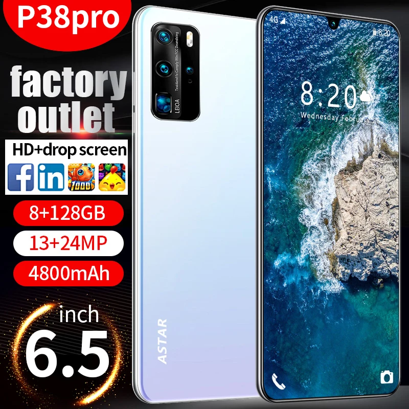 Global Version of The Cost-effective 6.5-inch P38 Pro HD Smartphone 4800mAh 8GB +128GB Supports Octa Core 865 SmartPhone Android
Global Version of The Cost-effective 6.5-inch P38 Pro HD Smartphone 4800mAh 8GB +128GB Supports Octa Core 865 SmartPhone Android