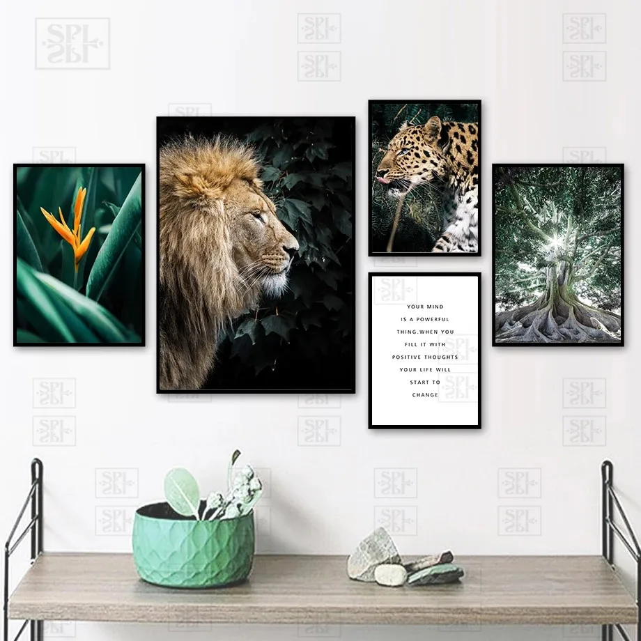 Jungle Cheetah Lion Monstera Leaf Tree Wall Art Canvas Painting Nordic Posters and Prints Wall Pictures for Living Room Decor
Jungle Cheetah Lion Monstera Leaf Tree Wall Art Canvas Painting Nordic Posters and Prints Wall Pictures for Living Room Decor