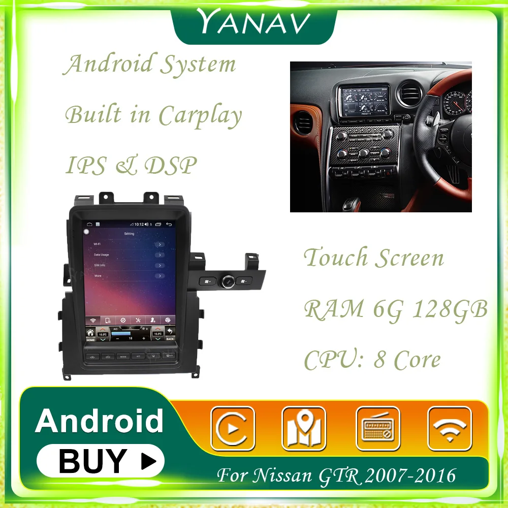 Android Car Radio GPS Navigation For Nissan GTR 2007-2016 Auto Stereo Receiver Built in Carplay Multimedia MP3 Player Head Unit
Android Car Radio GPS Navigation For Nissan GTR 2007-2016 Auto Stereo Receiver Built in Carplay Multimedia MP3 Player Head Unit