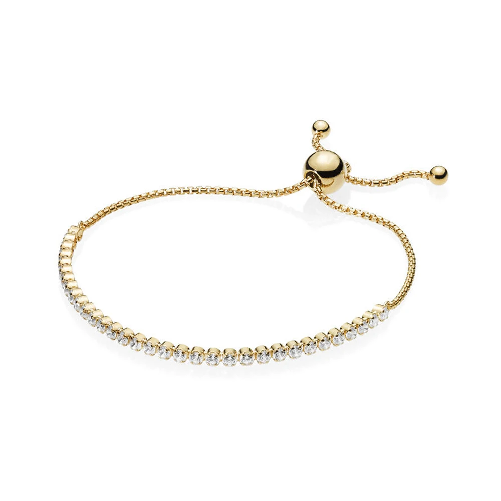 2018 New 100% 925 Sterling Silver Bracelet Sparkling Strand Bracelet Shine Gold Clear CZ For Women Fashion DIY Jewelry Gift
2018 New 100% 925 Sterling Silver Bracelet Sparkling Strand Bracelet Shine Gold Clear CZ For Women Fashion DIY Jewelry Gift