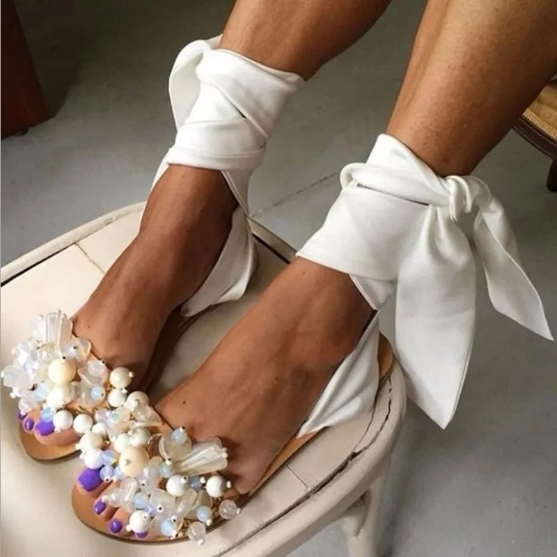Wedding Beading Sandals for Women Ankle Strap Crystal Fashion Summer Female Shoes Ladies Open Toe Slides Satin Sandals Shoes 
Wedding Beading Sandals for Women Ankle Strap Crystal Fashion Summer Female Shoes Ladies Open Toe Slides Satin Sandals Shoes