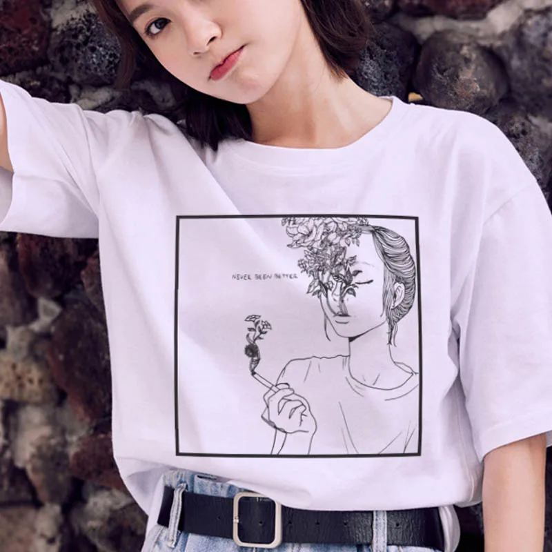 Summer Female T-shirt That Girl Said to Me Print T-shirt Fashion Beautiful Girl T-shirt Harajuku Graphic T-shirt Women Top
Summer Female T-shirt That Girl Said to Me Print T-shirt Fashion Beautiful Girl T-shirt Harajuku Graphic T-shirt Women Top