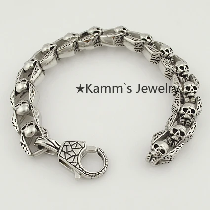 AMUMIU Skull Bracelet Casting Punk Rock Skeleton Jewelry Men Male Biker Boys High Quality Vintage KB409
AMUMIU Skull Bracelet Casting Punk Rock Skeleton Jewelry Men Male Biker Boys High Quality Vintage KB409