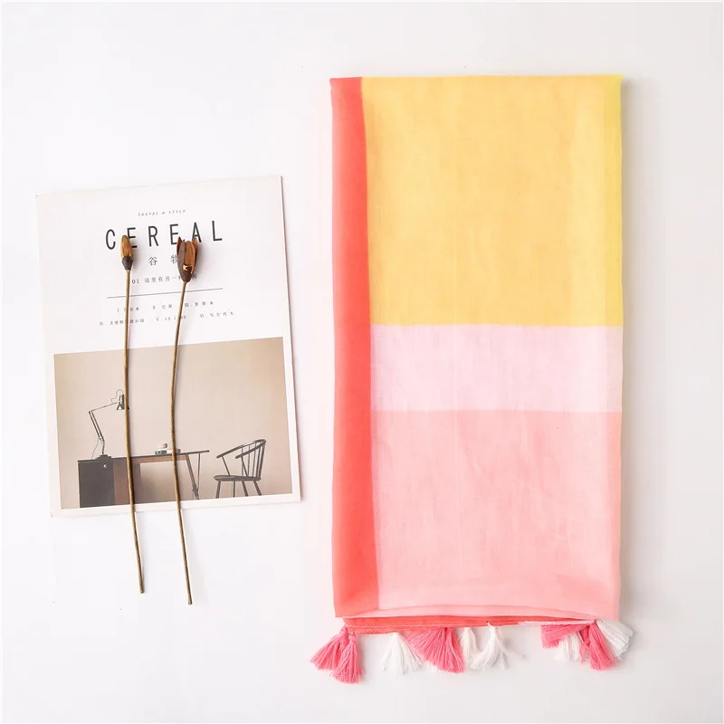 2020 Spain Luxury Yellow Pink Stripe Tassel Viscose Shawl Scarf Ladies Fashion Soft Headband Pashminas Stole Muslim Hijab
2020 Spain Luxury Yellow Pink Stripe Tassel Viscose Shawl Scarf Ladies Fashion Soft Headband Pashminas Stole Muslim Hijab