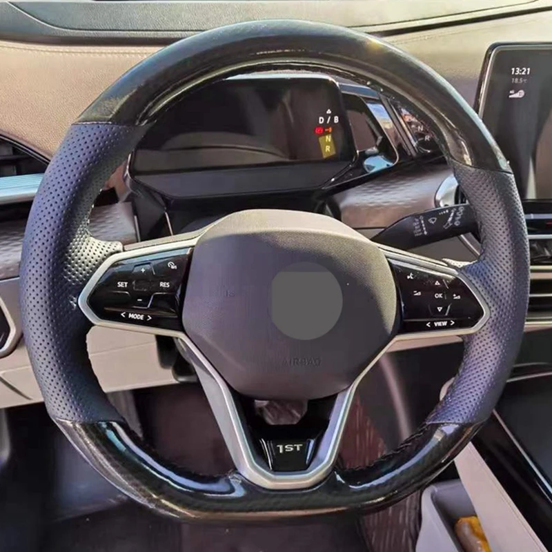 DIY Car Steering Wheel Cover Black Carbon Fiber Genuine Leather For Volkswagen VW Atlas Golf 8 Mk8 Jetta Passat B9 Tiguan Sharan
DIY Car Steering Wheel Cover Black Carbon Fiber Genuine Leather For Volkswagen VW Atlas Golf 8 Mk8 Jetta Passat B9 Tiguan Sharan
