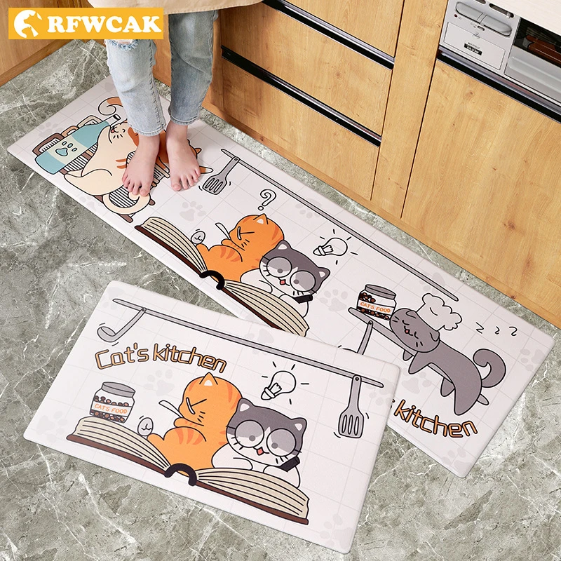 RFWCAK Cat Printed Kitchen Floor Mat PVC Leather Waterproof Oilproof Carpets Hallway Doormat Tatami Rugs Kawaii Tapete Para Sala
RFWCAK Cat Printed Kitchen Floor Mat PVC Leather Waterproof Oilproof Carpets Hallway Doormat Tatami Rugs Kawaii Tapete Para Sala