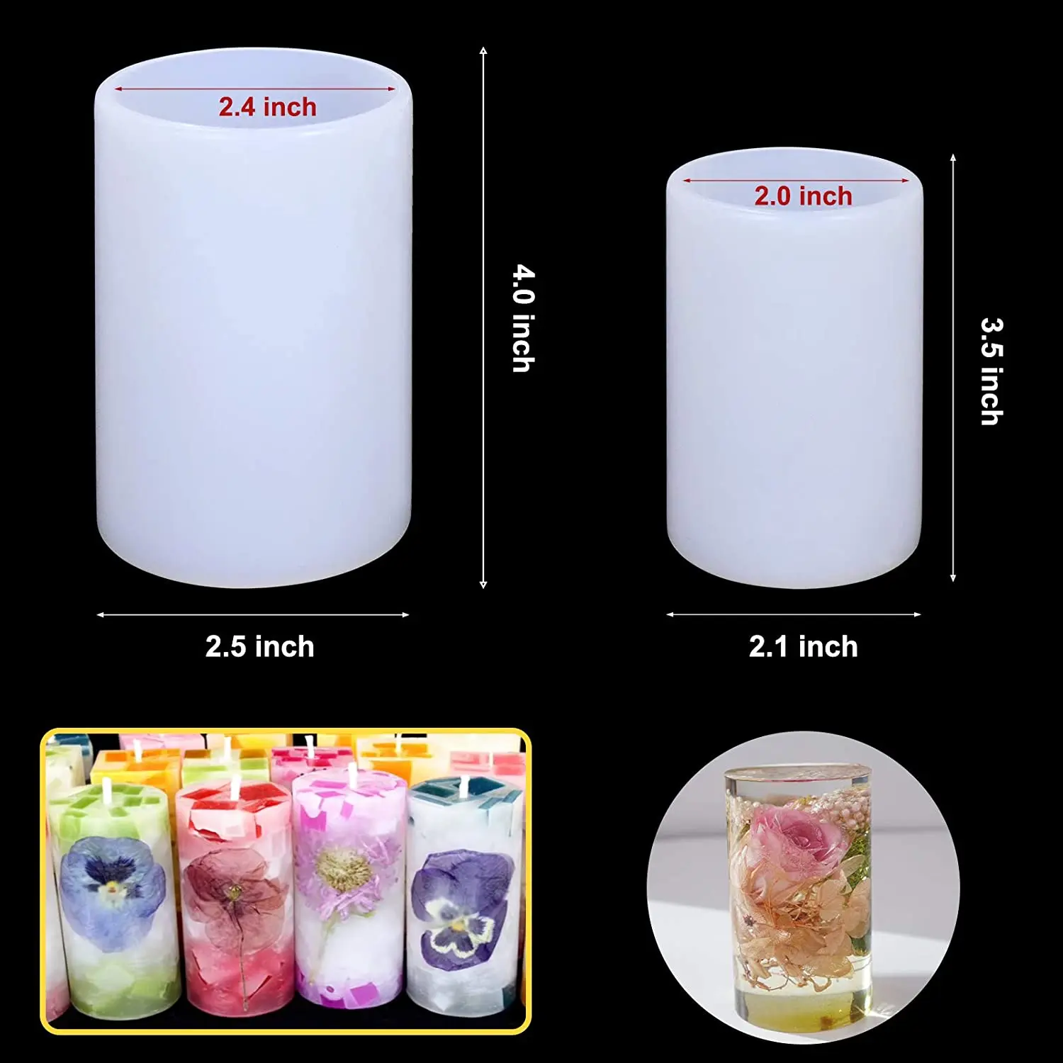 Cylinder Silicone Molds for Candle Making Pillar Candle Mold Resin Mold Wax Melt Mold Polymer Clay Crafts Candle Making Kit
Cylinder Silicone Molds for Candle Making Pillar Candle Mold Resin Mold Wax Melt Mold Polymer Clay Crafts Candle Making Kit