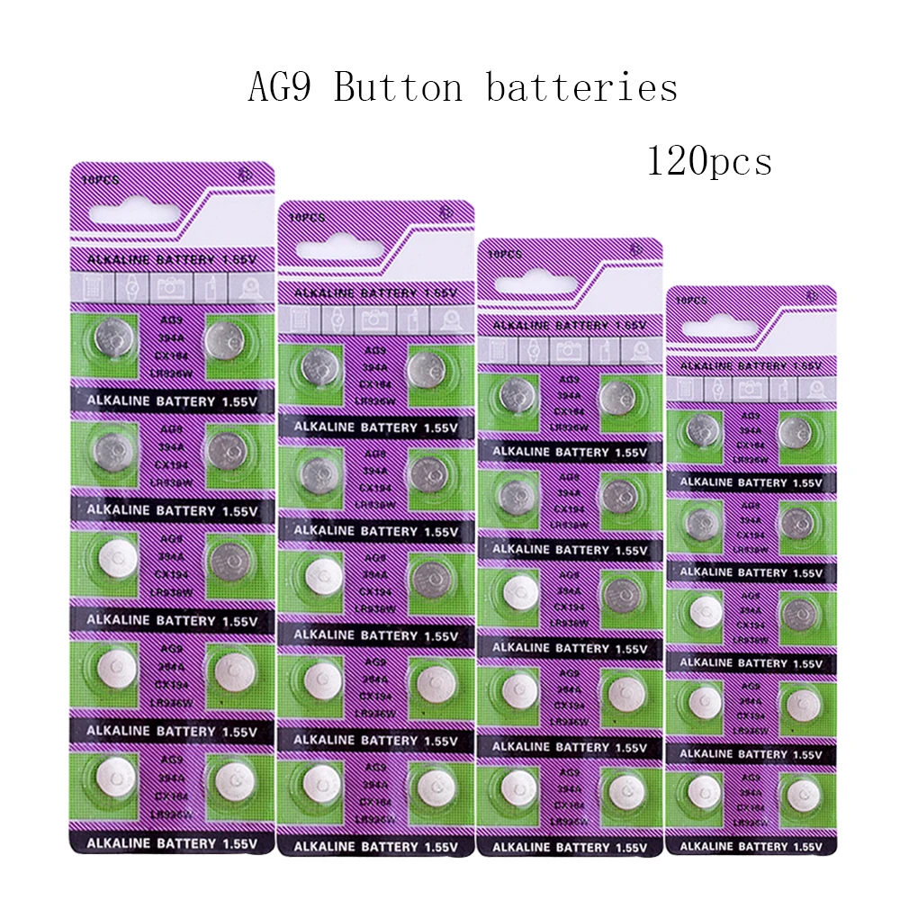 120Pcs AG9 45mAh SR936SW Watch Battery Coin Battery 1.55V 394 SR936 936A 194 394-1W 280-17 x10 1.55V Button Alkaline Battery
120Pcs AG9 45mAh SR936SW Watch Battery Coin Battery 1.55V 394 SR936 936A 194 394-1W 280-17 x10 1.55V Button Alkaline Battery