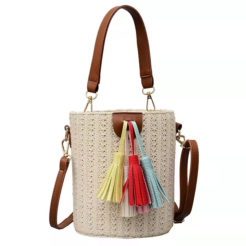 2021 new ethnic style grass woven tassel bucket bag single-shoulder messenger bag
2021 new ethnic style grass woven tassel bucket bag single-shoulder messenger bag