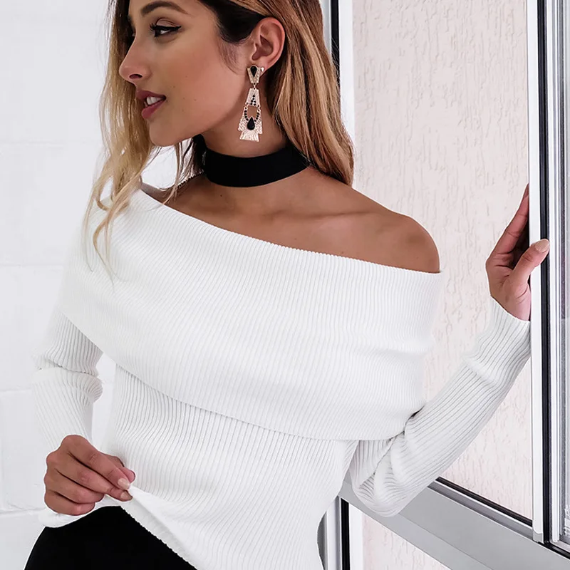 Autumn Winter Basic Women Sweater Slit Neckline Strapless Pullovers Slash Neck Tops Thickening Top Thread Slim Sw551
Autumn Winter Basic Women Sweater Slit Neckline Strapless Pullovers Slash Neck Tops Thickening Top Thread Slim Sw551