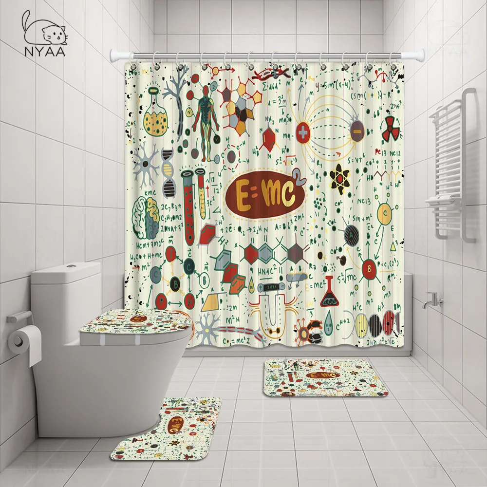 Waterproof Polyester 180x180cm 3D Mathematical Formula Equation Shower Curtains Waterproof Mat Set Pedestal Rug Lid Toilet Cover
Waterproof Polyester 180x180cm 3D Mathematical Formula Equation Shower Curtains Waterproof Mat Set Pedestal Rug Lid Toilet Cover