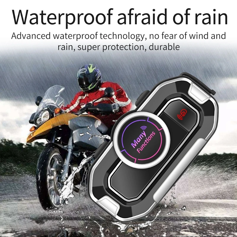 

Motorcycle Helmet Bluetooth Headset Intercom Headset Speakers Hands Free Music Call Control 30 Hours Playing Time 85DC