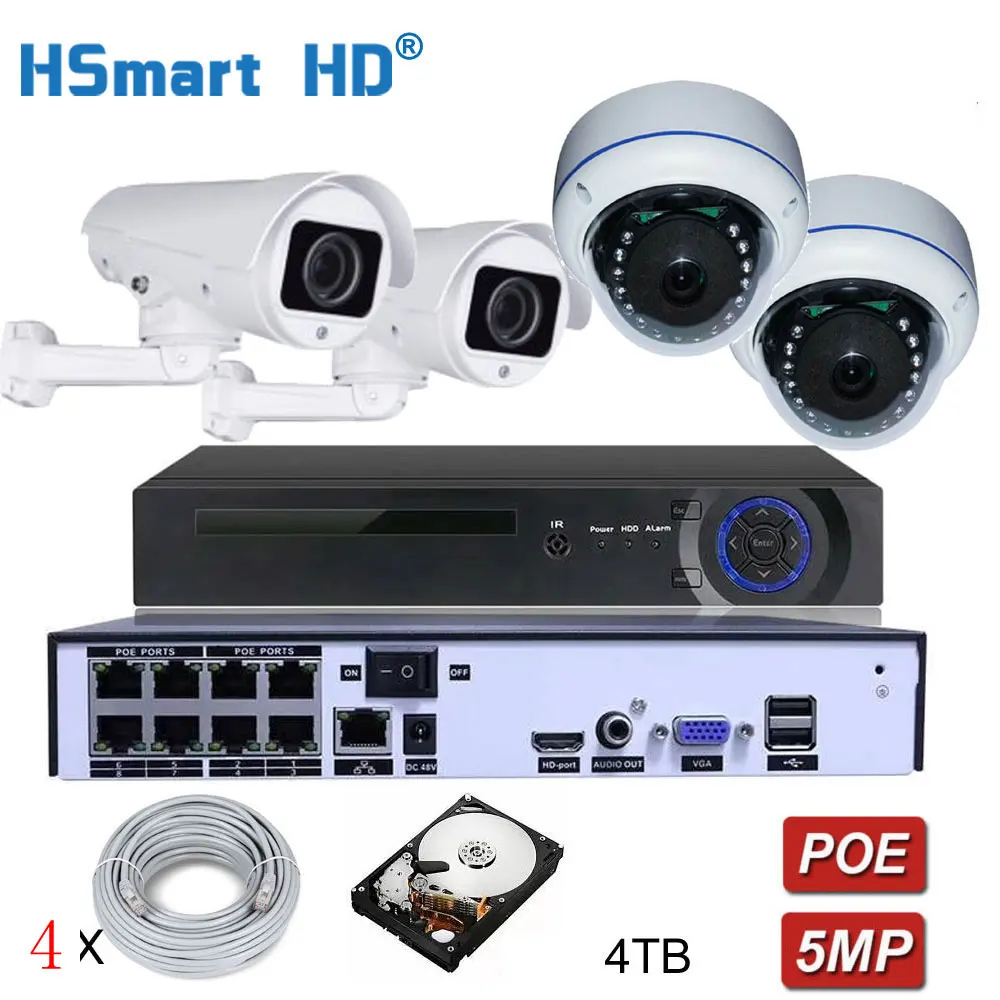 

5.0MP CCTV 10xzoom POE PTZ Cameras 8CH POE H.265 NVR System Waterproof ONVIF IR 5MP PTZ Outdoor IP Camera ADD 2TB 4TB HDD