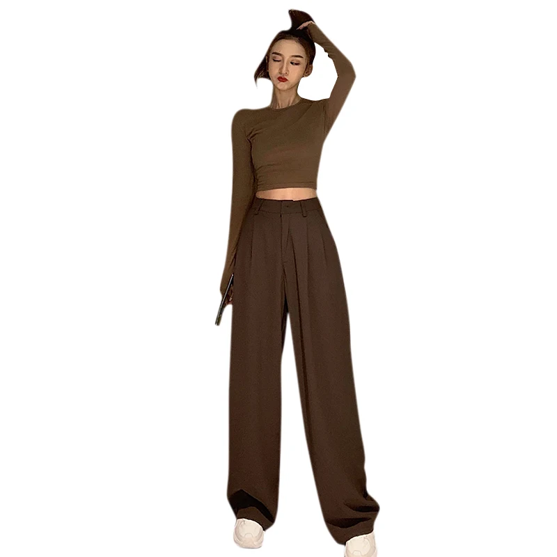 Straight woman pants 2020 trousers women autumn winter korean style high waist solid wide leg pant casual
Straight woman pants 2020 trousers women autumn winter korean style high waist solid wide leg pant casual