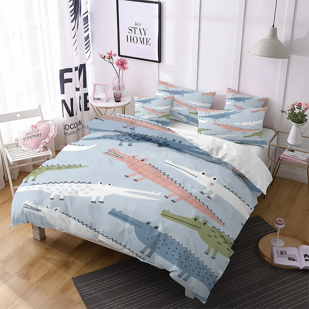 Cartoon Crocodile Bedding Set Animal Print Kids Adult Gift Luxury Duvet Cover Sets Comforter Bed Linen Queen King Single Size
Cartoon Crocodile Bedding Set Animal Print Kids Adult Gift Luxury Duvet Cover Sets Comforter Bed Linen Queen King Single Size