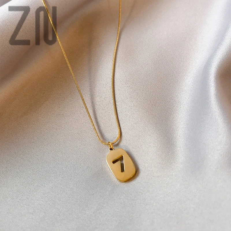 ZN New Festival Birthday Romantic Gifts Fashion Jewelry Titanium Steel Hollow Out Square Plate Lucky Number 7 Pendant Necklaces
ZN New Festival Birthday Romantic Gifts Fashion Jewelry Titanium Steel Hollow Out Square Plate Lucky Number 7 Pendant Necklaces