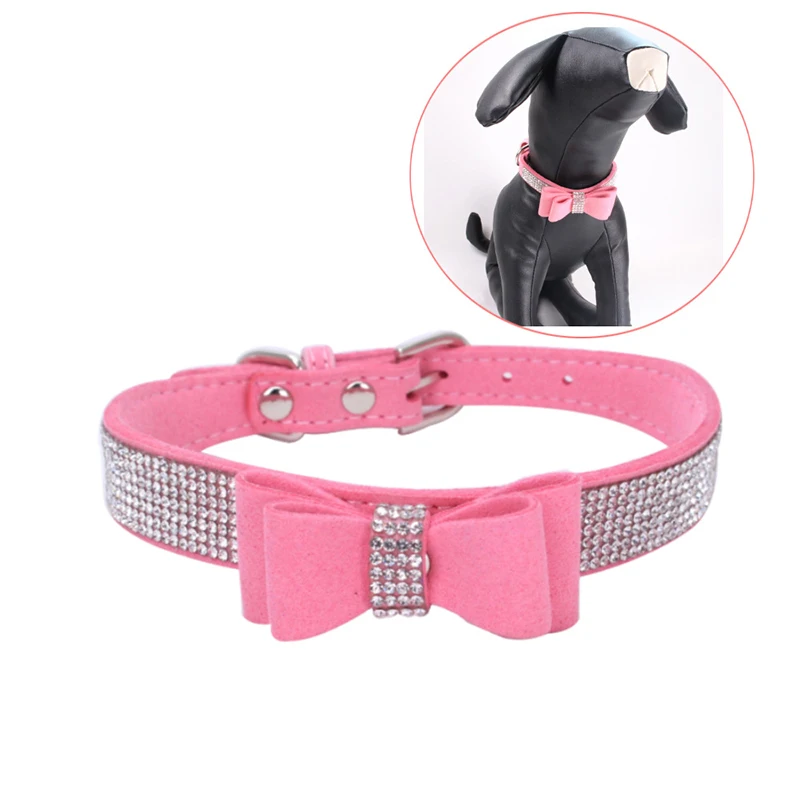 

Dog/cat Collars and Lead Suits Are Soft Suitable for Small and Medium-sized Dogs Beautiful Puppy Collars with Bright Rhinestones