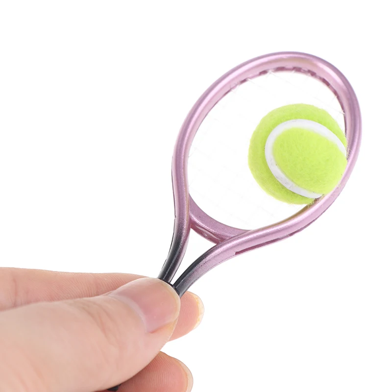 1 Set 1/6 1/12 Miniature Children Garden Mini Tennis Racket Ball Gift Doll House 
1 Set 1/6 1/12 Miniature Children Garden Mini Tennis Racket Ball Gift Doll House