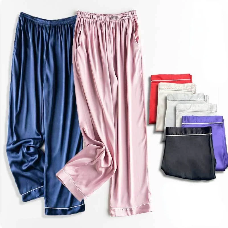 Women's Home Clothes Sleep Bottoms Satin Pants Sleepwear Cotton Pajamas Underwear Homewear Large Size Light Loose Trouser Suits
Women's Home Clothes Sleep Bottoms Satin Pants Sleepwear Cotton Pajamas Underwear Homewear Large Size Light Loose Trouser Suits