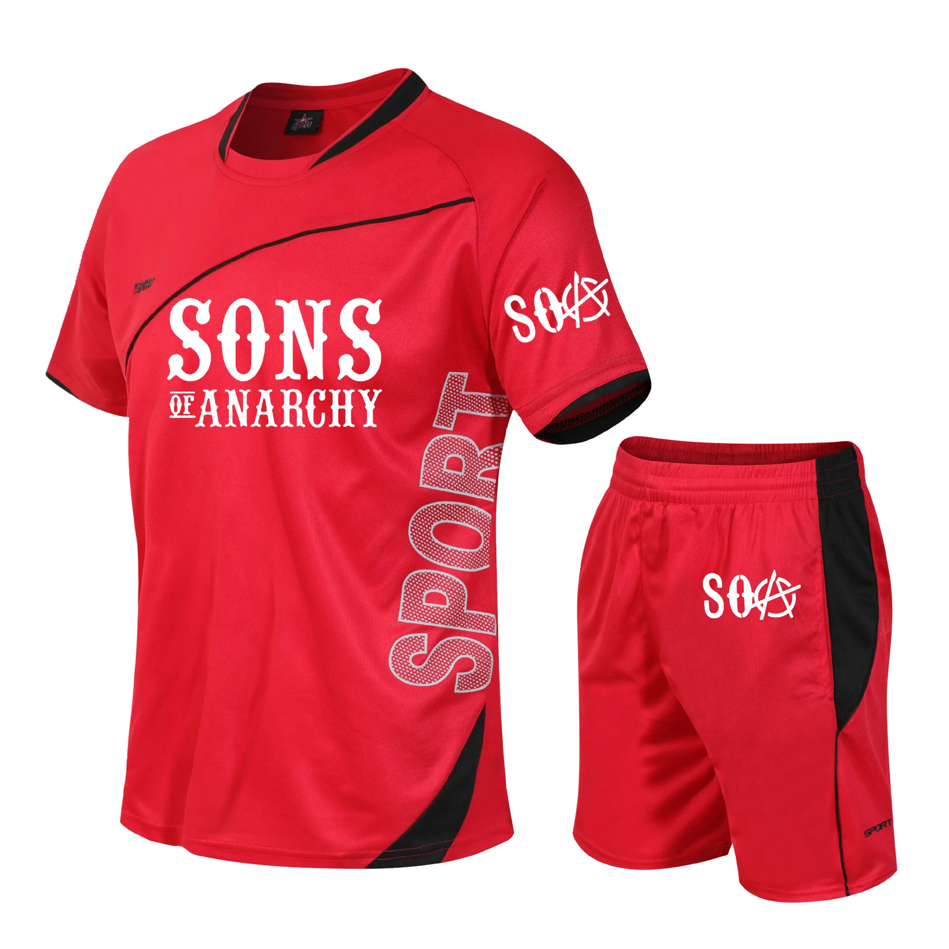Summer high quality Casual Splicing suits SOA sons of anarchy the Child SONS Printing Men's short sleeve+shorts 2-piece set
Summer high quality Casual Splicing suits SOA sons of anarchy the Child SONS Printing Men's short sleeve+shorts 2-piece set