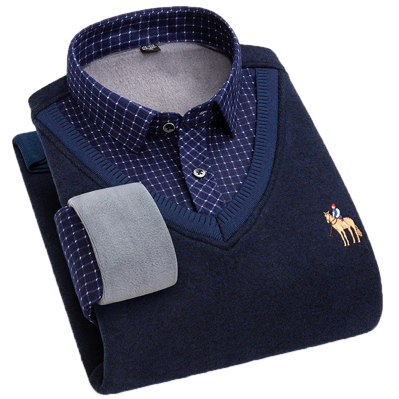 AOLIWEN Casual Embroidery Plus Velvet Thick Warm Shirts 2021 Men Winter V Neck Solid Color Long Sleeve Pullover Button Up Shirts 
AOLIWEN Casual Embroidery Plus Velvet Thick Warm Shirts 2021 Men Winter V Neck Solid Color Long Sleeve Pullover Button Up Shirts