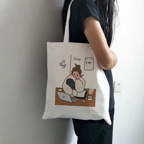 Women Funny Cartoon Girls Printing Cotton Canvas Shopper Bag Girl Harajuku 90s Y2K Classic Vintage Shoulder Handbag Female
Women Funny Cartoon Girls Printing Cotton Canvas Shopper Bag Girl Harajuku 90s Y2K Classic Vintage Shoulder Handbag Female
