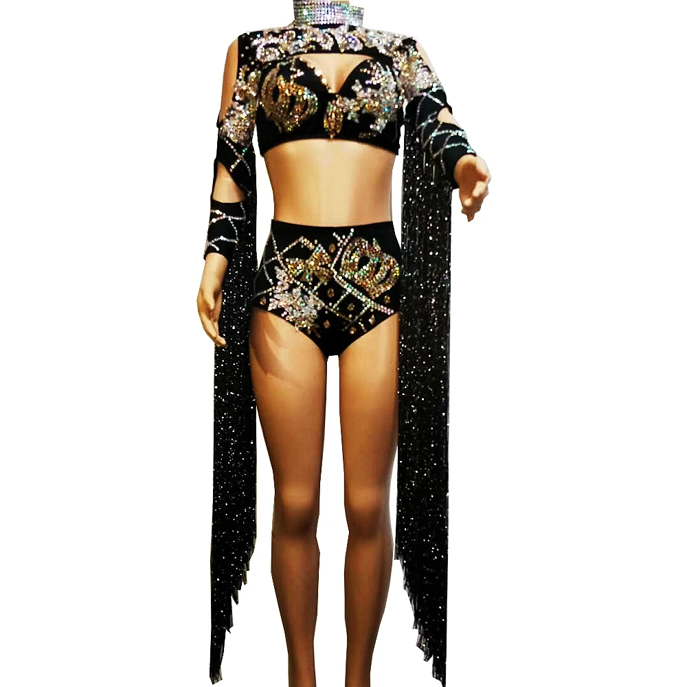 Shining Colorful Diamonds Women Party Birthday Celebrate Outfit Long Sleeve Mesh Perspective Tops Shorts Nightclub Stage Wear
Shining Colorful Diamonds Women Party Birthday Celebrate Outfit Long Sleeve Mesh Perspective Tops Shorts Nightclub Stage Wear