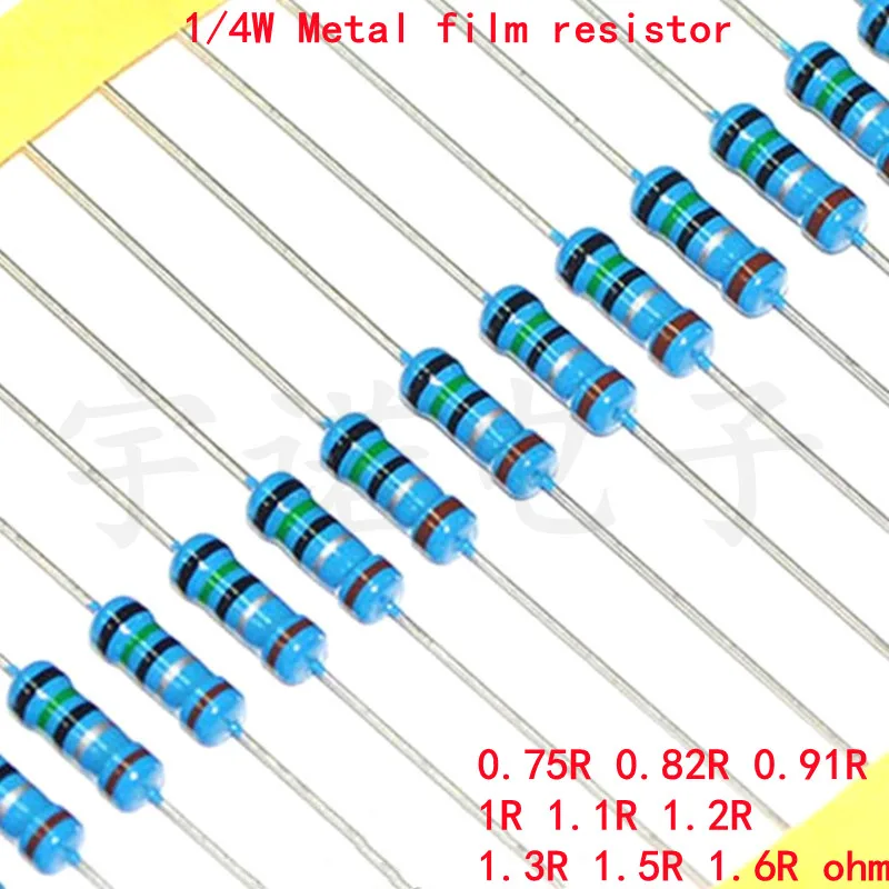 100pcs 1/4W Metal Film Resistor 1% 0.75R 0.82R 0.91R 1R 1.1R 1.2R 1.3R 1.5R 1.6R 0.75 0.82 0.91 1 1.1 1.2 1.3 1.5 1.6 Ohm
100pcs 1/4W Metal Film Resistor 1% 0.75R 0.82R 0.91R 1R 1.1R 1.2R 1.3R 1.5R 1.6R 0.75 0.82 0.91 1 1.1 1.2 1.3 1.5 1.6 Ohm