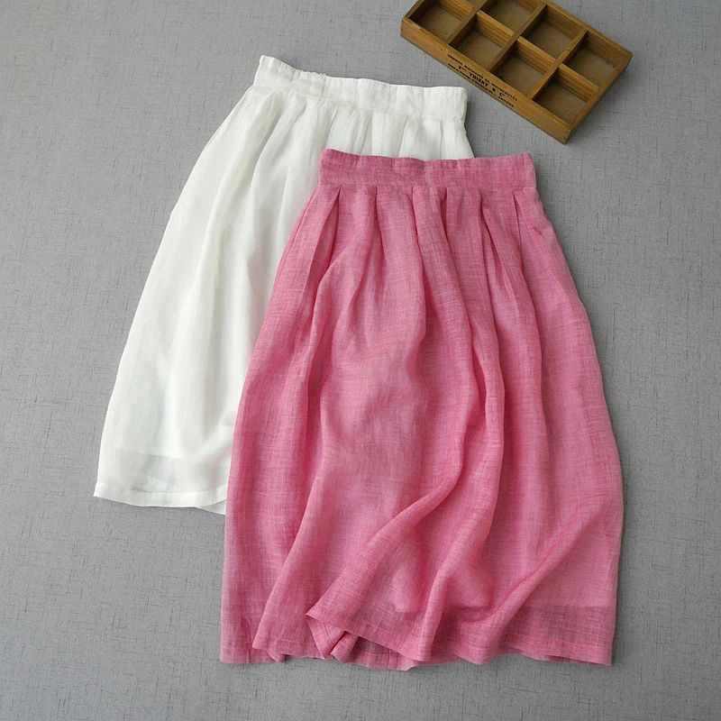 Summer Women Loose Plus Size Mori Girl Comfortable Water Washed Thin Breathable Ramie Elastic Waist All-match Brief Basic Skirts
Summer Women Loose Plus Size Mori Girl Comfortable Water Washed Thin Breathable Ramie Elastic Waist All-match Brief Basic Skirts