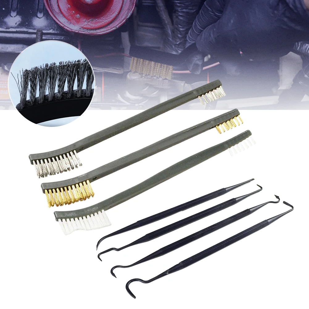 Double-end 3pcs Steel Wire Brush & 4pcs Nylon Pick Set Universal Hunting Gun Cleaning Kit Tactical Rifle Gun Cleaning Tool
Double-end 3pcs Steel Wire Brush & 4pcs Nylon Pick Set Universal Hunting Gun Cleaning Kit Tactical Rifle Gun Cleaning Tool