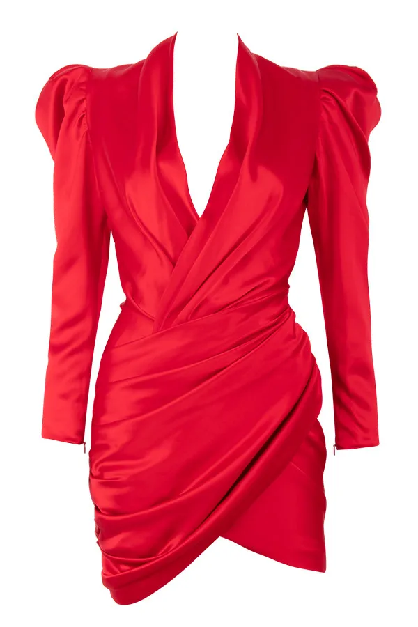 kleezy new red satin wrap plunge dress Deep neck long sleeve winter party women dress new year club dress
kleezy new red satin wrap plunge dress Deep neck long sleeve winter party women dress new year club dress