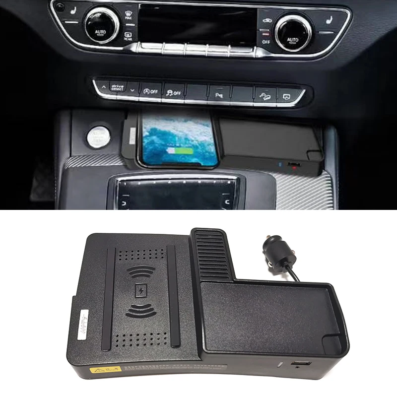 

Беспроводное зарядное устройство 15 Вт QI для Audi Q5 SQ5, аксессуары для быстрой зарядки, держатель для телефона, зарядная пластина 2018 2019 2020 2021 для...