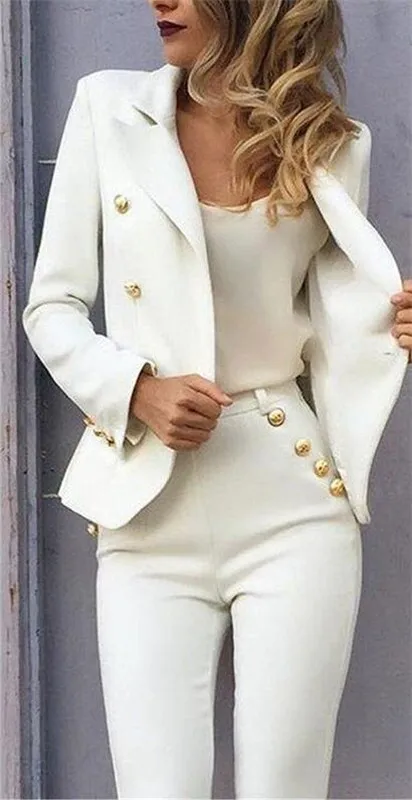 Костюм женский облегающий пиджак и брюки деловой костюм блейзер формальная