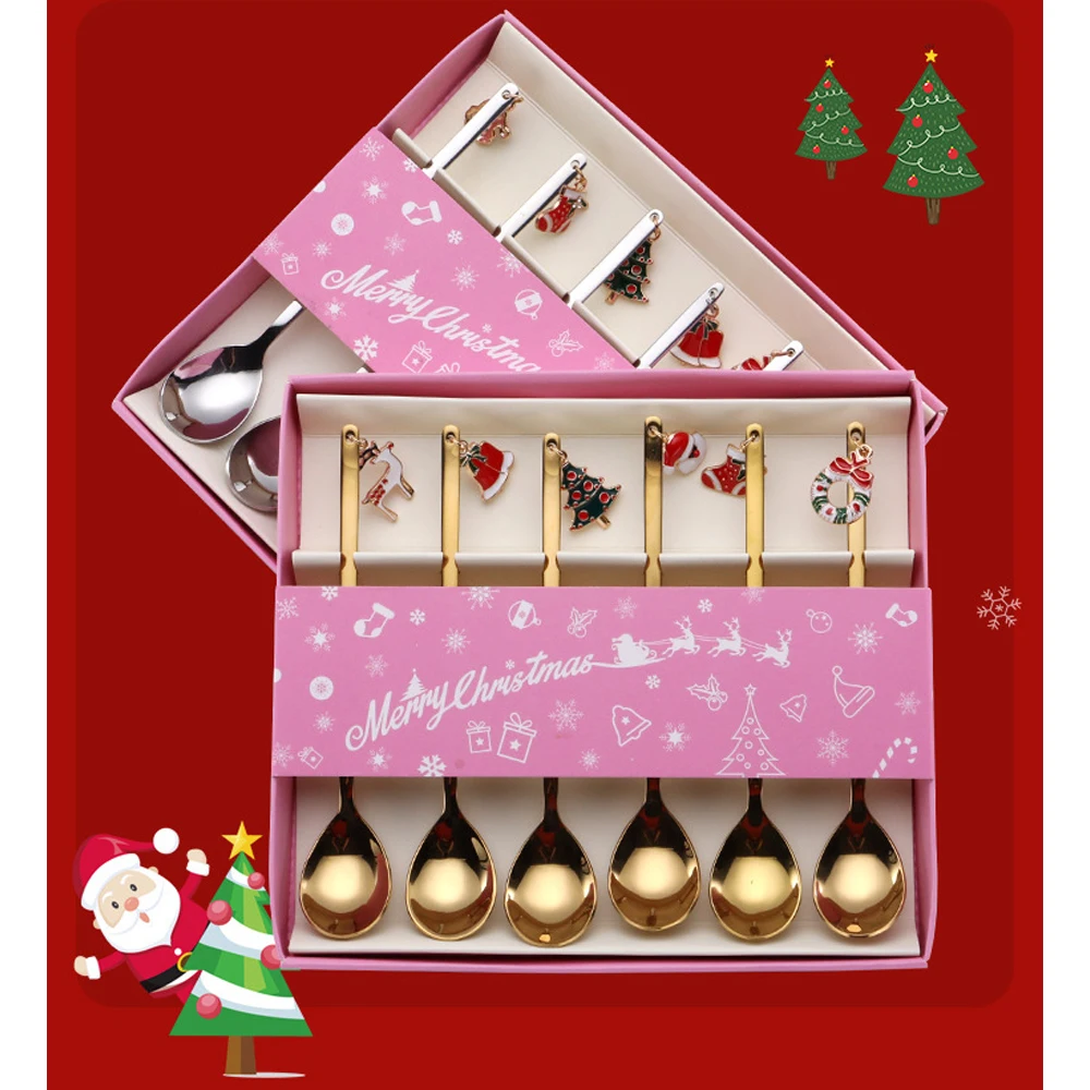 Christmas 6pcs Spoon Kit Gold Dinnerware Set Stainless Steel Tableware Cutlery Kit Tea Coffee Spoon Set
Christmas 6pcs Spoon Kit Gold Dinnerware Set Stainless Steel Tableware Cutlery Kit Tea Coffee Spoon Set