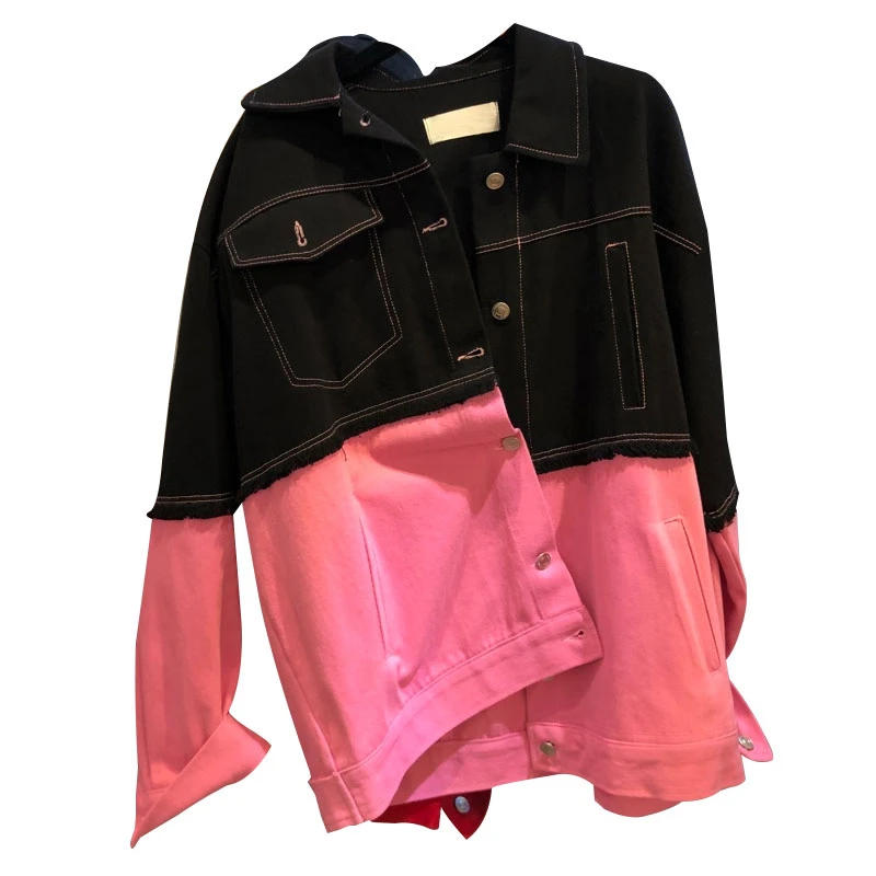 2021 Pocket Oversized Denim Jacket Ladies New Stitching Jeans Women Autumn and Winter Retro Single-breasted Loose Basic Jacket 
2021 Pocket Oversized Denim Jacket Ladies New Stitching Jeans Women Autumn and Winter Retro Single-breasted Loose Basic Jacket