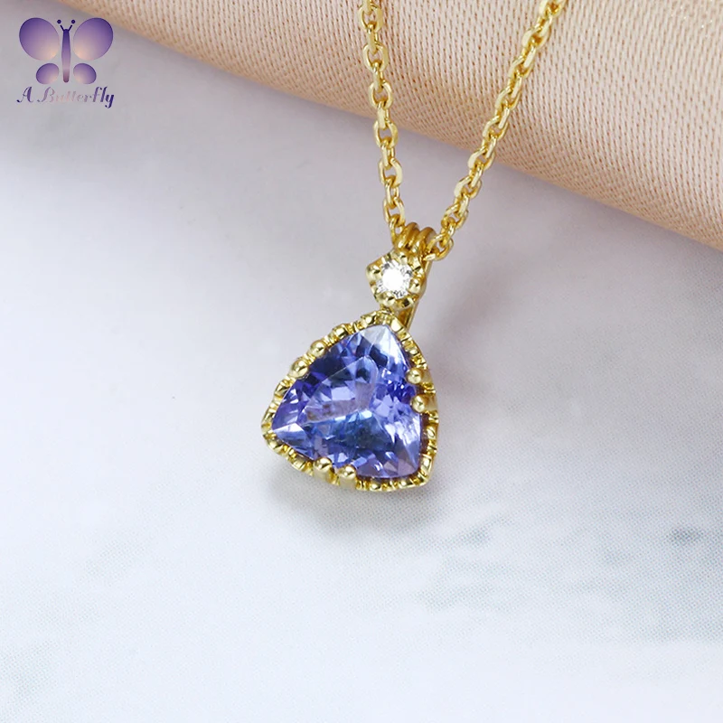 9K/10K/14K/18K Yellow Gold Natural Tanzanite Diamond Triangle Pendant Female Light Luxury Jewelry
9K/10K/14K/18K Yellow Gold Natural Tanzanite Diamond Triangle Pendant Female Light Luxury Jewelry