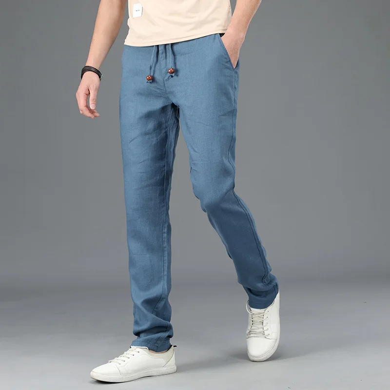 Full Length Pants for Men Summer 100% Pure Linen Loose Thin Casual Male Flax Trousers Elastic Waist Breathable Red Pants M-4XL 
Full Length Pants for Men Summer 100% Pure Linen Loose Thin Casual Male Flax Trousers Elastic Waist Breathable Red Pants M-4XL
