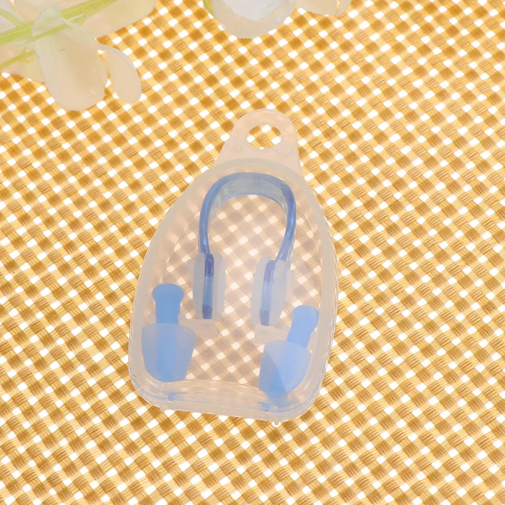 Practical Waterproof Silica Swimming Earplugs Nose Clip Ear Nose Protector Swimming Suit (Light Blue) 
Practical Waterproof Silica Swimming Earplugs Nose Clip Ear Nose Protector Swimming Suit (Light Blue)