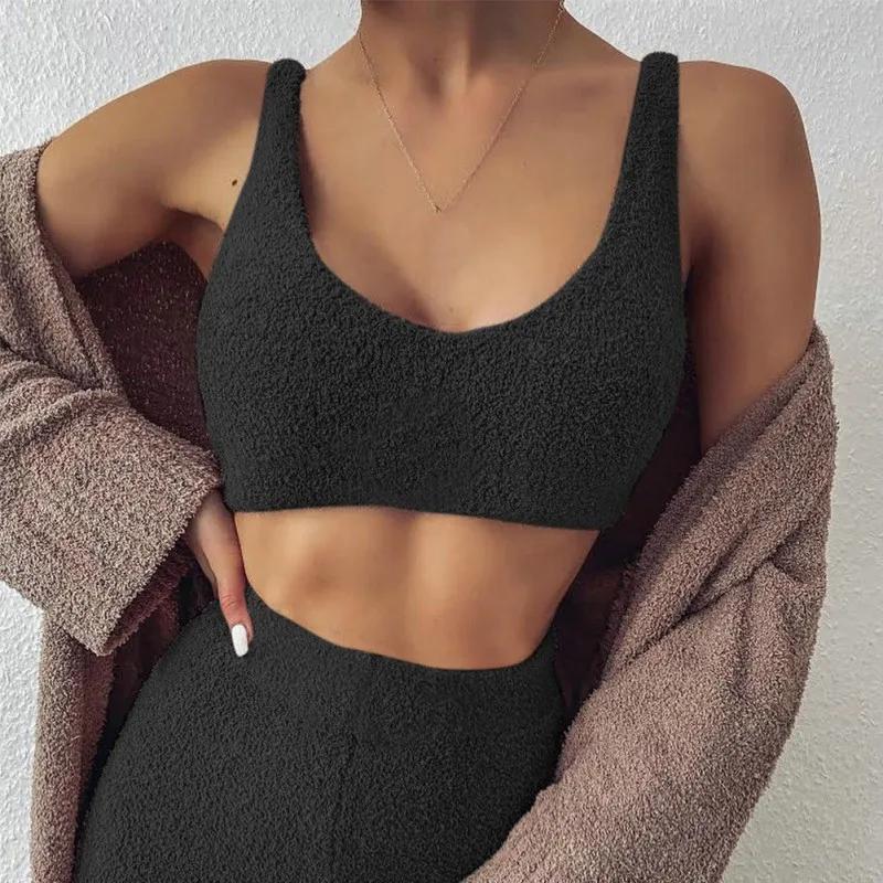 Women Autumn Sexy Plush 2PCS Set Home Clothes Fashion V-neck Sling Tank Top And Trousers Suit
Women Autumn Sexy Plush 2PCS Set Home Clothes Fashion V-neck Sling Tank Top And Trousers Suit