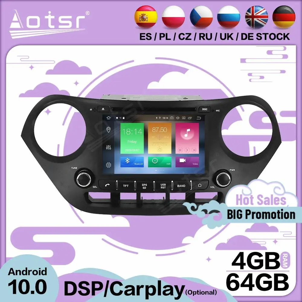 Carplay Multimedia Stereo Android 10 Player For Hyundai I10 I-10 2013 2014 2015 2016 2017 GPS BT Audio Radio Receiver Head Unit
Carplay Multimedia Stereo Android 10 Player For Hyundai I10 I-10 2013 2014 2015 2016 2017 GPS BT Audio Radio Receiver Head Unit
