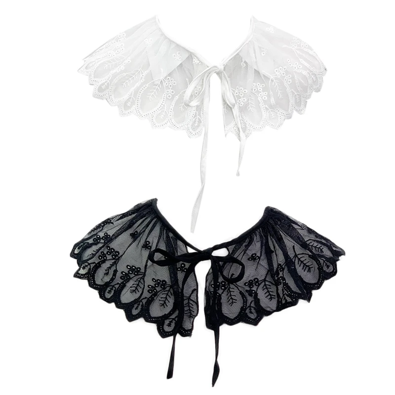 Hollow Out Mesh Decorative Fake Collar Shawl Sweet Leaves Embroidered Necklace Half Shirt Pleated Tulle Mini Poncho
Hollow Out Mesh Decorative Fake Collar Shawl Sweet Leaves Embroidered Necklace Half Shirt Pleated Tulle Mini Poncho