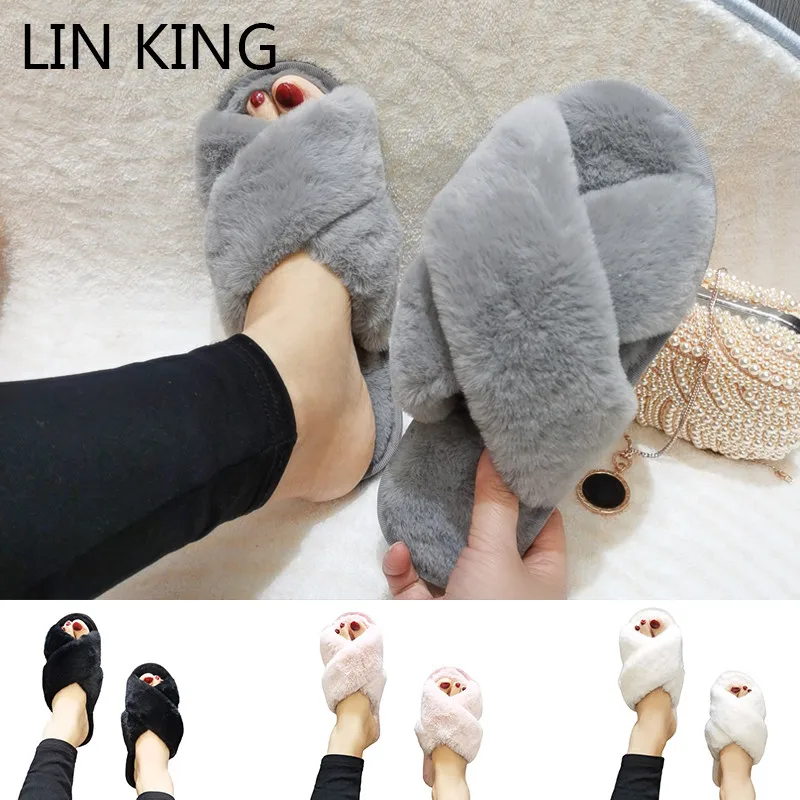 LIN KING Soft Plush Home Slippers Women Indoor Flat Shoes Cozy Fluffy Lady Home Cotton Slides Sandals Open Toe House Floor Shoes 
LIN KING Soft Plush Home Slippers Women Indoor Flat Shoes Cozy Fluffy Lady Home Cotton Slides Sandals Open Toe House Floor Shoes