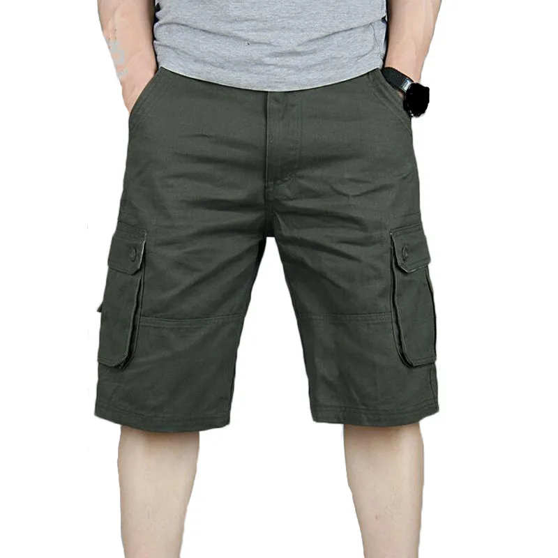 Мужские летние шорты карго повседневные пляжные хлопковые мужские мешковатые