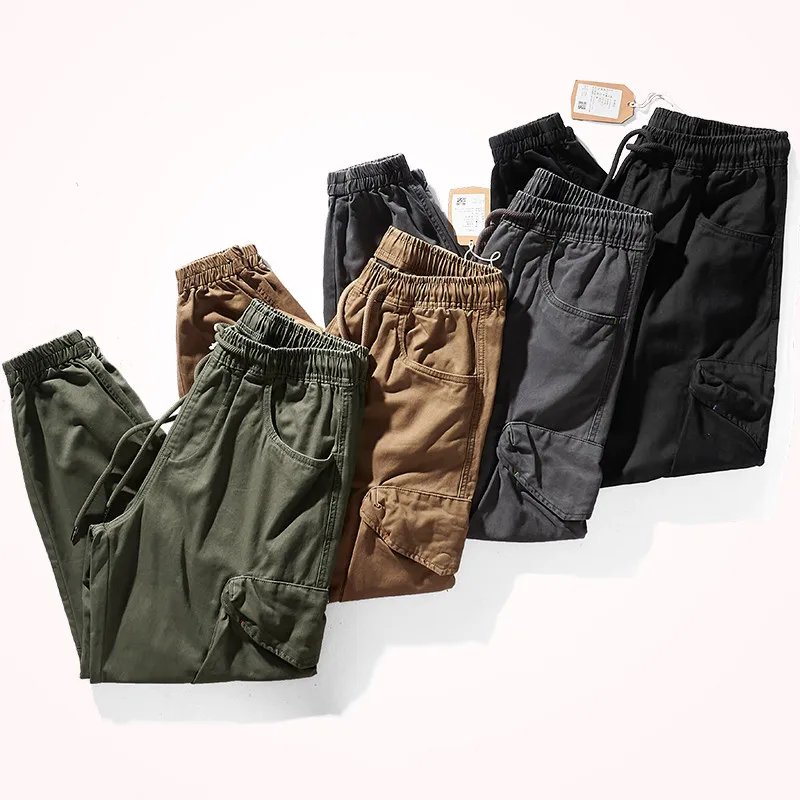 Military Retro Woven Tooling Pants Men's Fashion Pure Cotton Washed Old Casual Elastic Waist Drawstring Loose Multi Pocket Pants
Military Retro Woven Tooling Pants Men's Fashion Pure Cotton Washed Old Casual Elastic Waist Drawstring Loose Multi Pocket Pants